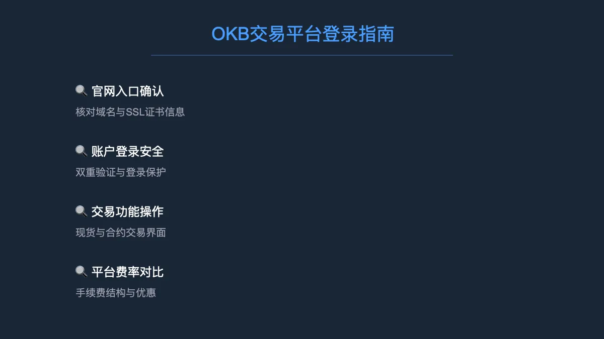 OKB 交易平台官网登录：入口核对与使用说明 