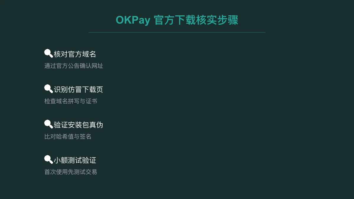OKPay 官方下载地址：如何核对真实入口 