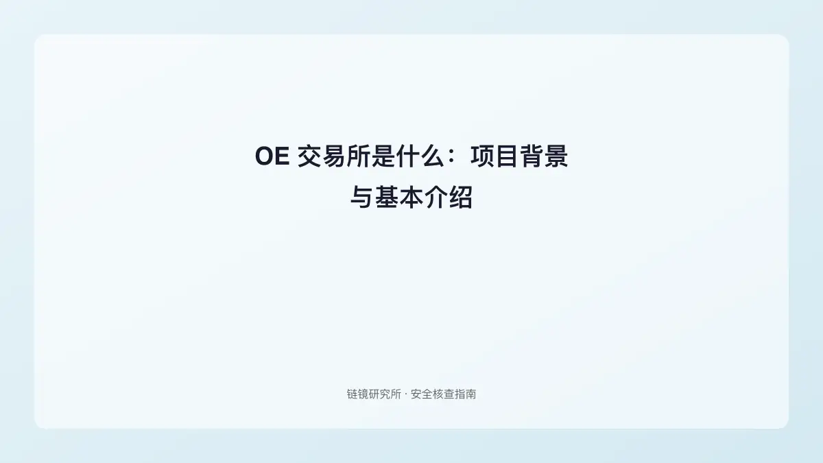 OE 交易所是什么：项目背景与基本介绍