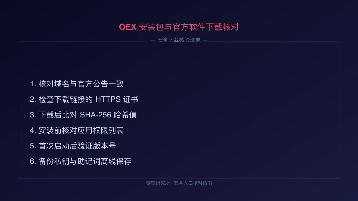 OEX 安装包与官方软件下载核对 